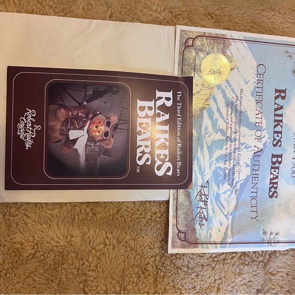 Raikes Bear Cecil Applause Director Carved Wooden Face Plush Stuffed LE - Picture 14 of 15